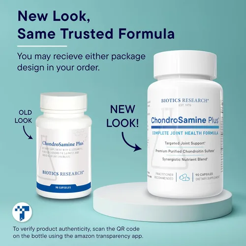 Vista 9 de BIOTICS Investigación ChondroSamine Plus ChondroSamine Plus con Glucosamina, Soporte Articular, 90 Cápsulas