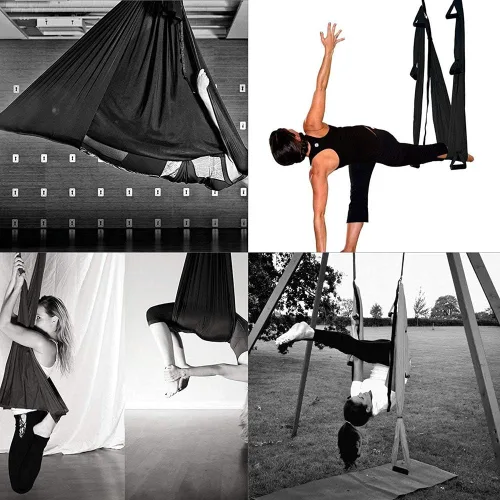 Vista 6 de Juego de Columpio de Yoga Aéreo, Hamaca Ultra Resistente con Extensión de Trapecio, Colgante Antigravedad para Ejercicios de Inversión