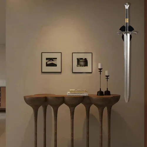 Vista 8 de Soporte vertical de acrílico para espada, para 1 espada, katana o hacha, soporte resistente para espada para pared, exhibición de espada samurái
