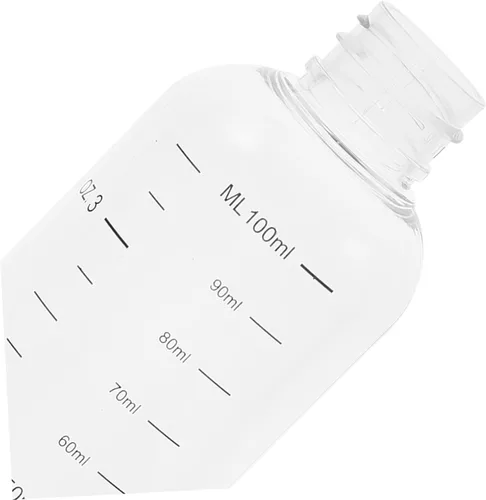 Vista 3 de SOLUSTRE Botella dispensadora transparente con báscula, 10 recipientes de plástico para líquidos con tapa, botellas de goteo, botellas de goteo