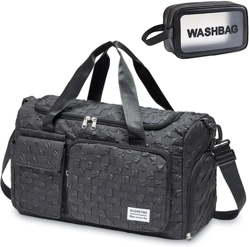 Vista 274 de Pequeña bolsa de gimnasio para mujer, bolsa de viaje con compartimento para zapatos