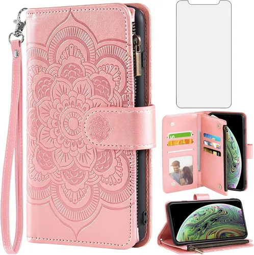 Vista 9 de Asuwish Funda compatible con iPhone Xs Max y protector de pantalla de vidrio templado, funda para teléfono celular para i X XR Xsmax 10x SX Xmax Azul