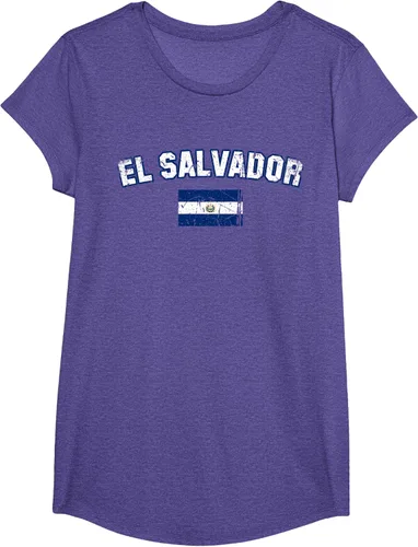 Vista 19 de EL SALVADOR Bandera Vintage Hombres Mujeres Niños Camiseta EL SALVADOR