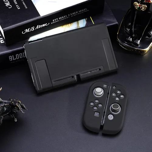 Vista 2 de JINGDU Funda protectora compatible con Switch NS 2017, accesorios de cubierta de TPU acoplable para consola de interruptores y Grip Joy-Con