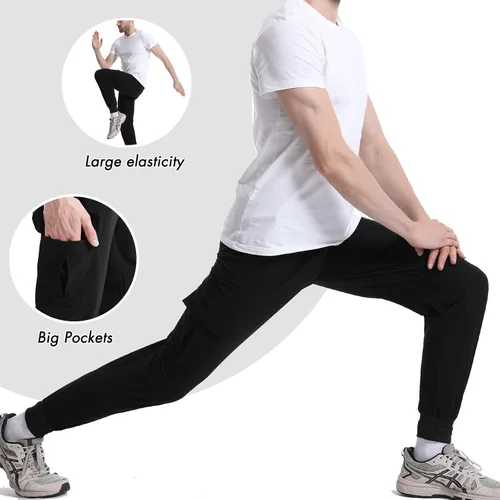 Vista 6 de Surenow Pantalones deportivos ligeros para hombre, de secado rápido, pantalones de senderismo para entrenamiento, pantalones deportivos para hombre