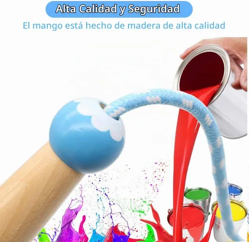 Vista 3 de Cuerda de Saltar para Niños, Cuerda de Saltar Ajustable de 7 Pies de Algodón con Mango de Madera para Niños y Niñas, Ejercicio al Aire Libre