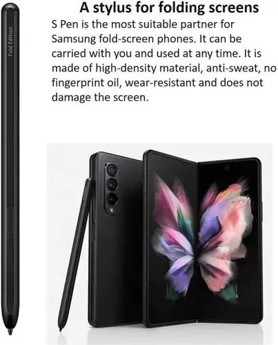 Vista 3 de Galazy Z Fold Edition - Lápiz capacitivo S Pen Fold 6/5 S de repuesto, para Samsung Galaxy Z Fold 6/Fold 5/Fold 4/Fold 3 + puntas/puntas (negro).
