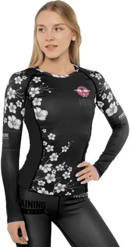 Vista 17 de Hardcore Training Camiseta de compresión de manga larga para mujer, capa base de compresión, ajustada, yoga, correr, gimnasio, entrenamiento