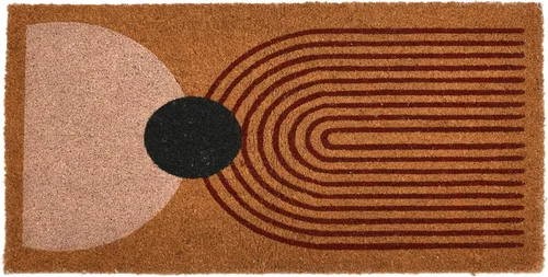 Vista 8 de Main + Mesa Felpudo de fibra de coco natural con estampado geométrico de nómadas, multicolor