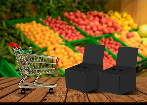Vista 6 de Paquete de 6 cajas de sugerencias para rifas con ranura, cajas de cartón de 6.5 x 4.5 x 4.5 pulgadas con ranura para boletos y cabecera extraíble