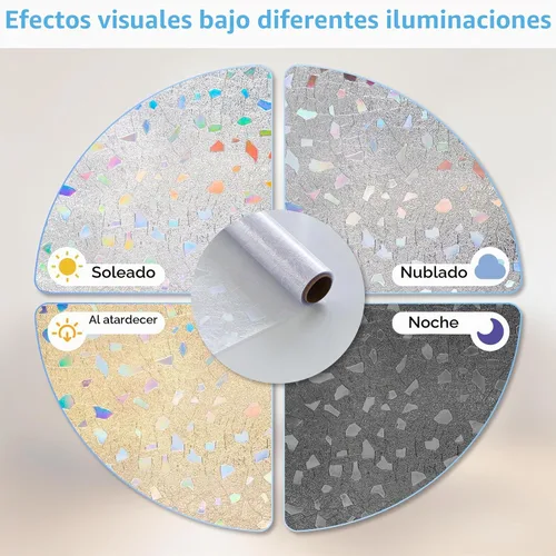 Vista 7 de LEMON CLOUD Película decorativa para ventana, película de privacidad para vidrieras, esmerilado estático para puerta de vidrio y hogar, diseño