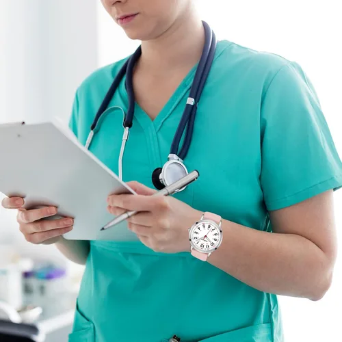 Vista 6 de Reloj de enfermera para enfermeras, estudiantes de enfermería, profesionales médicos, médicos, con variedad de colores, segunda mano y 24 horas