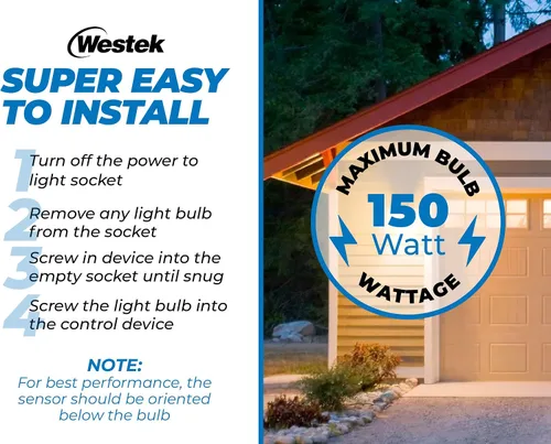 Vista 5 de Westek OMLC3BC-4 OMLC163BC Control de luz con detección de movimiento, blanco
