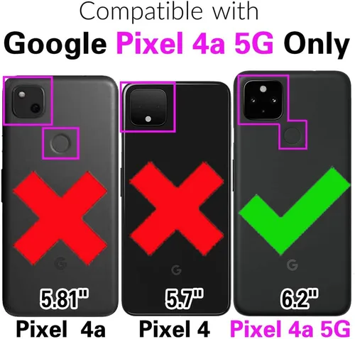 Vista 2 de Asuwish Funda para teléfono para Google Pixel 4a 5G 6.2 con protector de pantalla, tarjetero y correa cruzada, soporte para celda de cuero