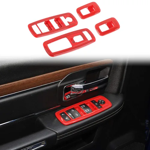 Vista 16 de Voodonala Interruptor de elevación de ventana, botón de control de elevalunas eléctrico, embellecedor para Dodge Charger Durango 2011-2025, para RAM