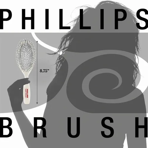 Vista 5 de Phillips Brush Co Light Touch 1 Cepillo de pelo de nailon acolchado ovalado