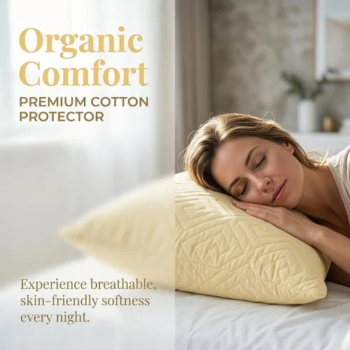 Vista 4 de Breathable Standard-Size Envelope-Style Pillow Protector Apricot