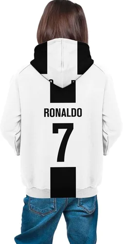 Vista 4 de Ronaldo 7 Cr7 - Suéter con capucha para adolescentes niños y niñas con bolsillo