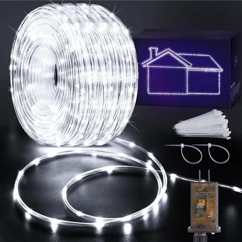 Vista 18 de KNONEW - Guirnalda de luces de 164 pies con 1000 luces LED para exteriores, luces de cuerda impermeables para exteriores con 8 modos, tubo