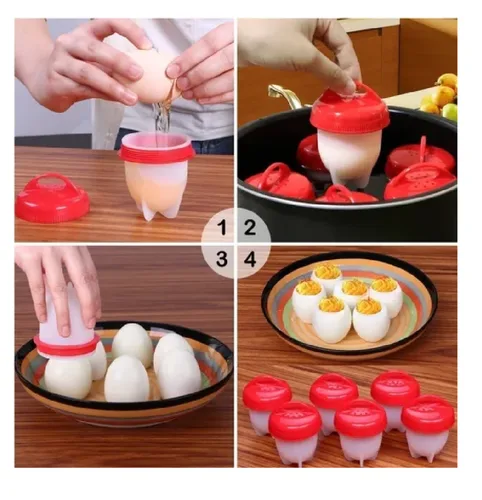 Vista 4 de Silicona Para Huevo Egg Boil Cocina Huevos Sin Cascara caja