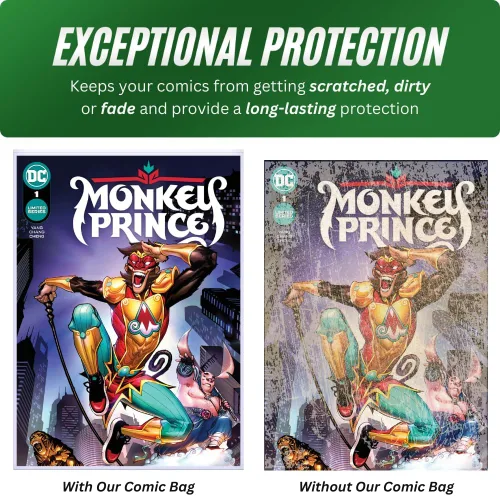 Vista 5 de Bolsas resellables para cómics de corriente Fundas transparentes para cómics con material grueso para protección de cómics Sin PVC y sin ácidos