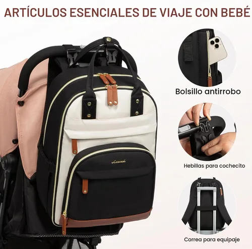 Vista 4 de LOVEVOOK mochila de pañales de gran capacidad