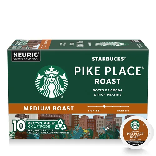 Vista 58 de Starbucks Cápsulas de café K-Cup, café de tostado medio con 2X cafeína mezcla de la casa para cafeteras Keurig, 100% arábica, 6 cajas