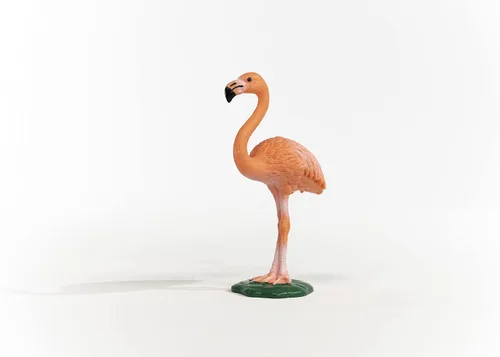 Vista 3 de Schleich Wild Life, juguetes de animales de pájaro para niños y niñas de 3 años en adelante, figura de juguete de flamenco rosa