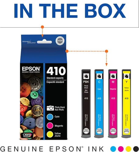Vista 3 de Epson 410 Claria Premium Ink Standard & Combo de alta capacidad para impresoras de la serie XP