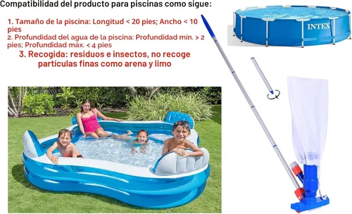 Vista 2 de Pool SupplyTown Aspiradora de propulsión mini para alberca, spa, jacuzzi y fuentes, con cepillo, bolsa, y brazo de 4 pies