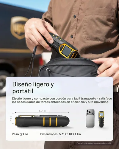 Vista 4 de Inateck Escáner de Código de Barras Inalámbrico, Escáner de Código de Barras Bluetooth Portátil con Pantalla, Escáner de Código de Barras 1D 2D QR