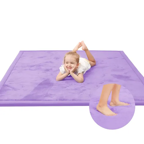 Vista 20 de Huloo Sleep - Tapete de juego para la habitación de bebés y niños pequeños, anticaídas, de espuma elástica de 1.3" de grosor, 28" x 72", terciopelo