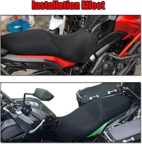 Vista 2 de Para Kawasaki Versys 650 Versys650 Cubierta de la cubierta del asiento trasero 3D malla red impermeable Sunproof Protector motocicleta Accesorios