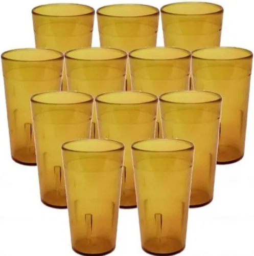 Vista 14 de TrueCraftware - Juego de 12 vasos de color ámbar de 5 onzas. Vasos reutilizables de té helado de alta calidad, apilables, aptos para lavavajillas