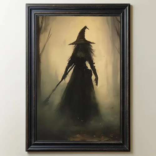 Vista 14 de Lienzo de cuervo para pared, imágenes de cuervo negro, arte de pared gótico de cuervo, arte gótico vintage, pintura de academia oscura, obra de arte