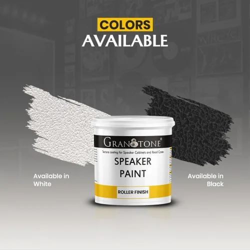 Vista 6 de GRANOTONE Pintura para Altavoces Negra 1 Galón Recubrimiento Texturizado para Gabinetes de Altavoces, Estuches para Transporte, Metal y Muebles