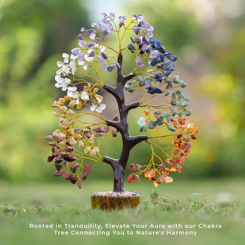 Vista 7 de FASHIONZAADI Árbol de cristal curativo de 7 chakras, árbol de la vida de cristal para decoración del hogar, decoración de escritorio de oficina