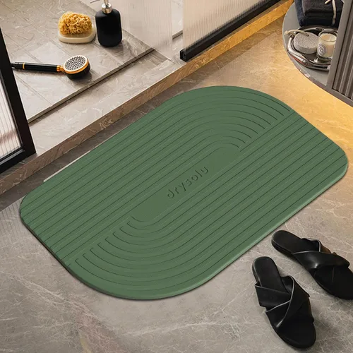 Vista 8 de Tapete de baño de piedra de tierra de diatomeas, tapete de ducha de piedra de secado rápido, ultra absorbente, tapete de diatomita, tapete