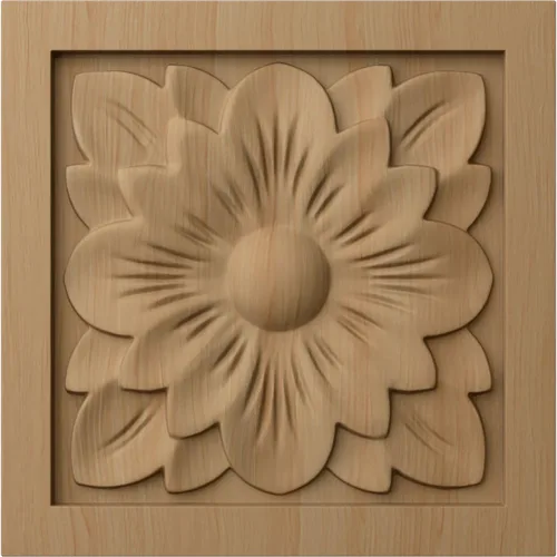 Vista 13 de Ekena Millwork ROS03X03X00DGAL Roseta cuadrada de flor de cornejo pequeña, 3 pulgadas de ancho x 3 pulgadas de alto x 5/8 pulgadas de largo, aliso