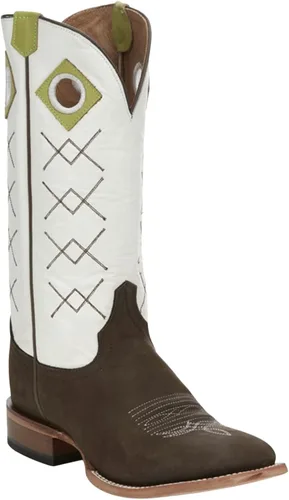 Vista 3 de Justin Latigo Blanco - Botas occidentales de piel de vacuno para hombre, Blanco, 9 ancho