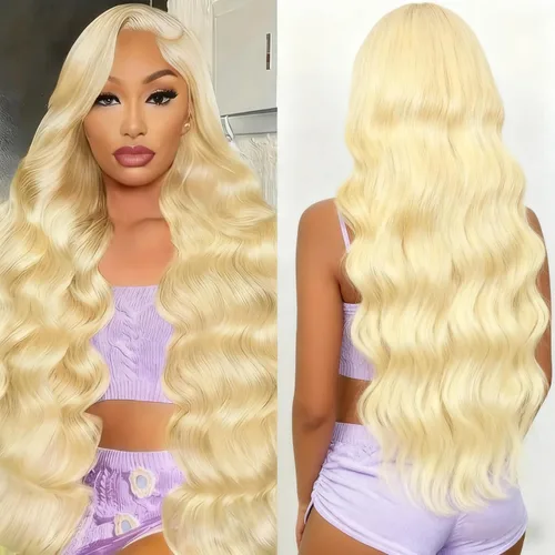 Vista 11 de Peluca de cabello humano con encaje frontal 613 de 20 pulgadas, 200 de densidad, cabello humano rubio de 13 x 6 pulgadas, pelucas de encaje frontal