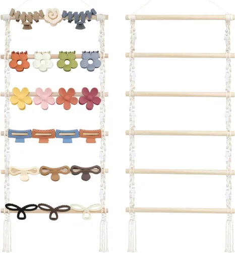 Vista 8 de SNOWSTAR Organizador de Pinzas de Pelo con Flor, Soporte Colgante para Pinzas de Pelo y Almacenamiento para Mujeres y Niñas, Perchero para Pinzas