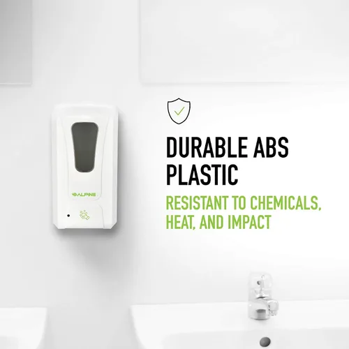 Vista 5 de Alpine Dispensador automático de desinfectante de manos, dispensador de jabón sin contacto para restaurante, hospital, escuela, hotel, cocina