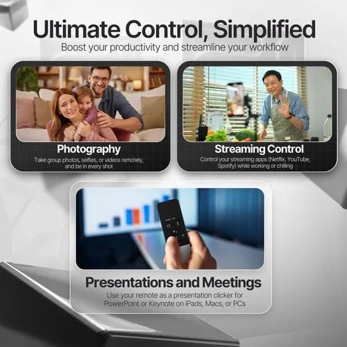 Vista 9 de TNP - Control remoto Bluetooth para iPad iPhone - Trackpad Presentador multimedia para iOS Mac Android Tablet PC - Obturador de cámara inalámbrico