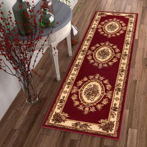 Vista 28 de Alfombra de pastoral con medallón de tejido suave y grueso, estilo europeo, con diseño floral y tradicional, fácil de limpiar, moderna, clásica