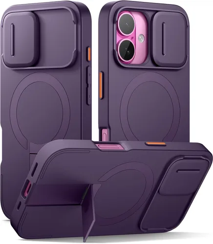 Vista 25 de SURITCH Funda para iPhone Air con cubierta de control de cámara, funda deslizante para cámara y soporte ajustable, compatible con MagSafe, a prueba
