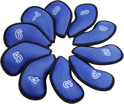 Vista 12 de 10 unids/pack nuevo Meshy Golf Iron Covers Set Golf Club Head Cover Fit Most Irons Iron Head Covers, With Numbers, Soft, Thick, Breathable, Fit