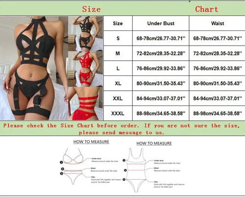 Vista 3 de Lencería sexy para mujeres para sexo travieso juego liguero arnés gargantilla cuello sujetador y bragas conjuntos recortado encaje hasta la ropa