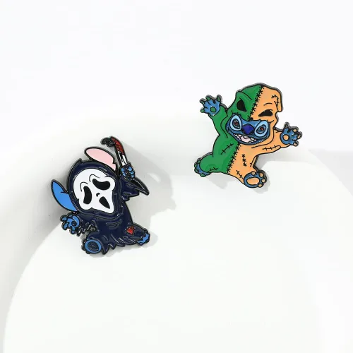 Vista 2 de Ohana - Alfileres esmaltados de puntada de anime Ohana Means Family Stitch Pines de solapa para mujeres, hombres, niñas, niños, broche, mochila