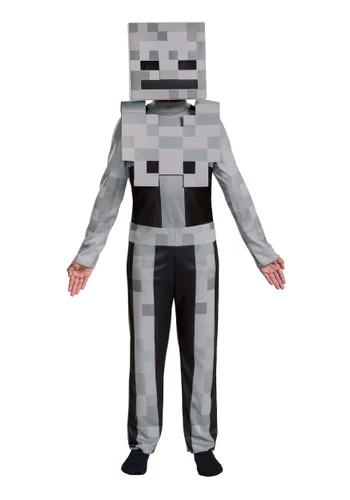 Vista 4 de Disfraz de Esqueleto de Videojuego Minecraft para Niños Multicolor